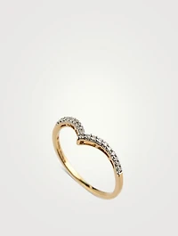 Gold Apex Stack Ring With Gems
