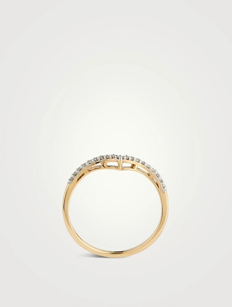 Gold Apex Stack Ring With Gems