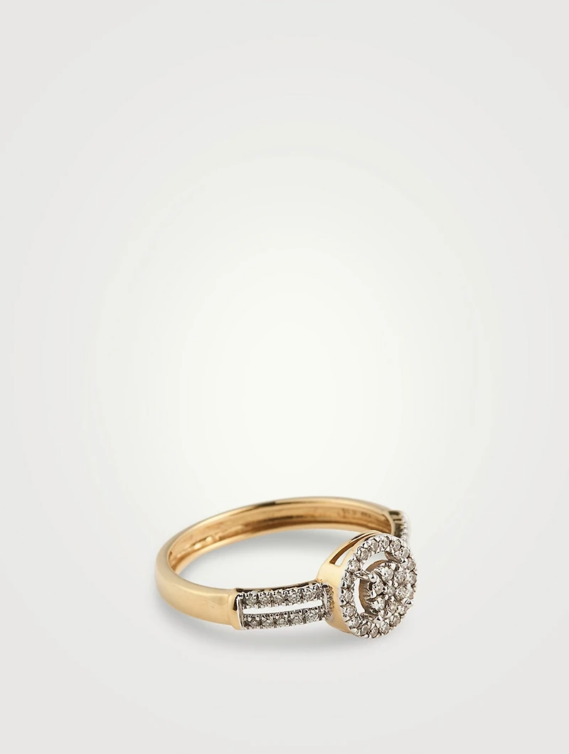 Gold Halo Band With Gems