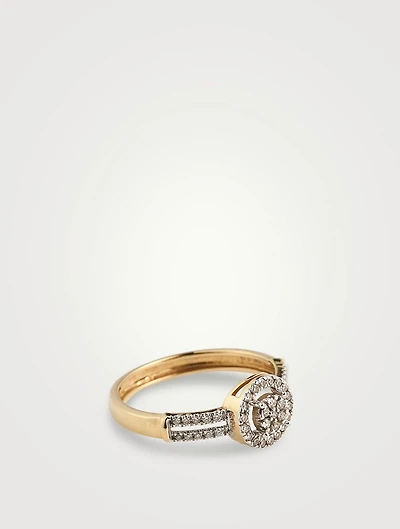 Gold Halo Band With Gems