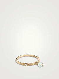 Gold Twig Dewdrops Gem Ring