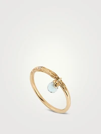 Gold Twig Dewdrops Gem Ring