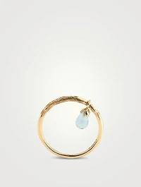 Gold Twig Dewdrops Gem Ring
