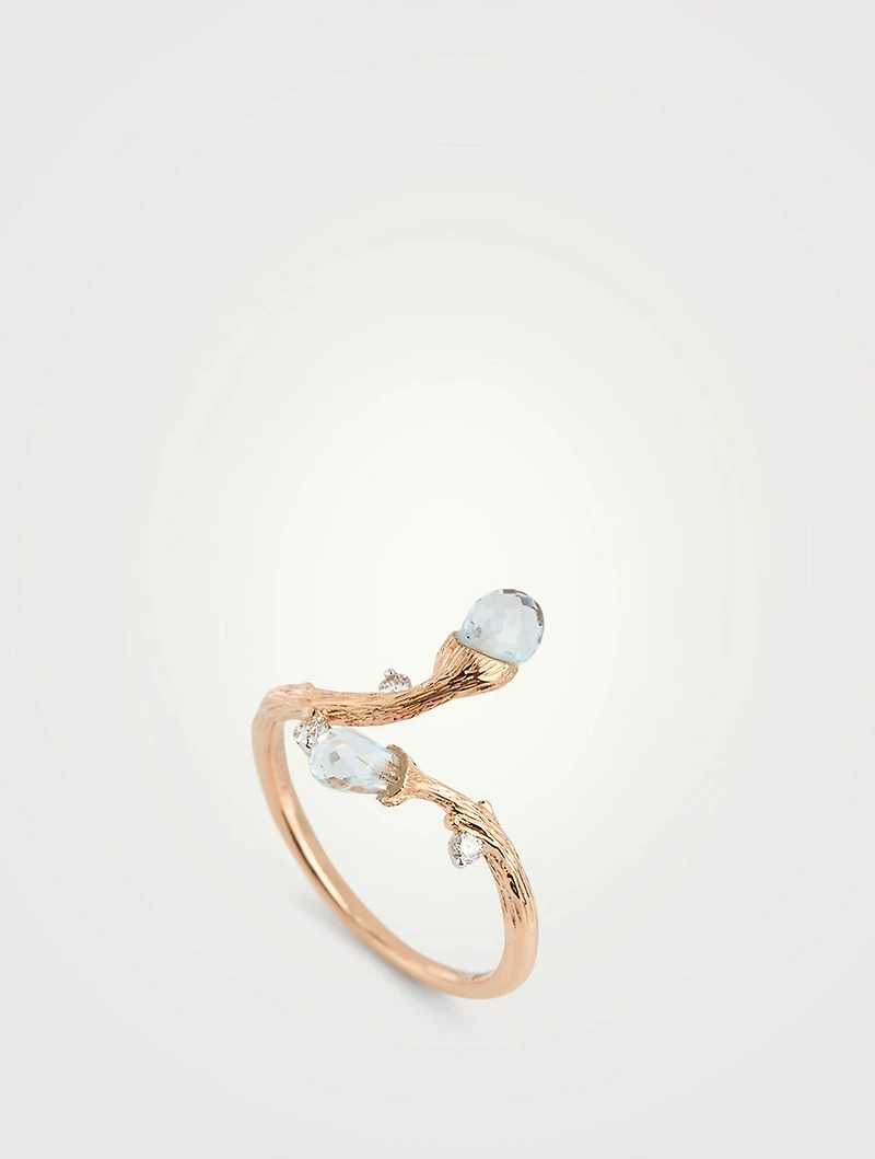 Rose Gold Dewdrops Gem Ring