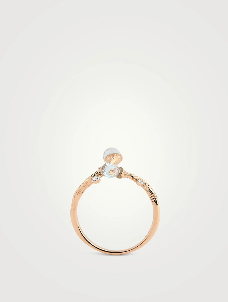 Rose Gold Dewdrops Gem Ring