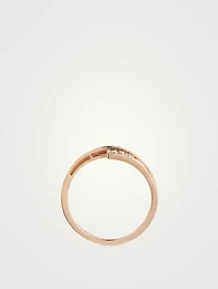 Rose Gold Classic Treble Ring With Gems