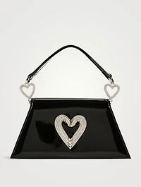 Medium Samantha Triple Heart Patent Leather Clutch
