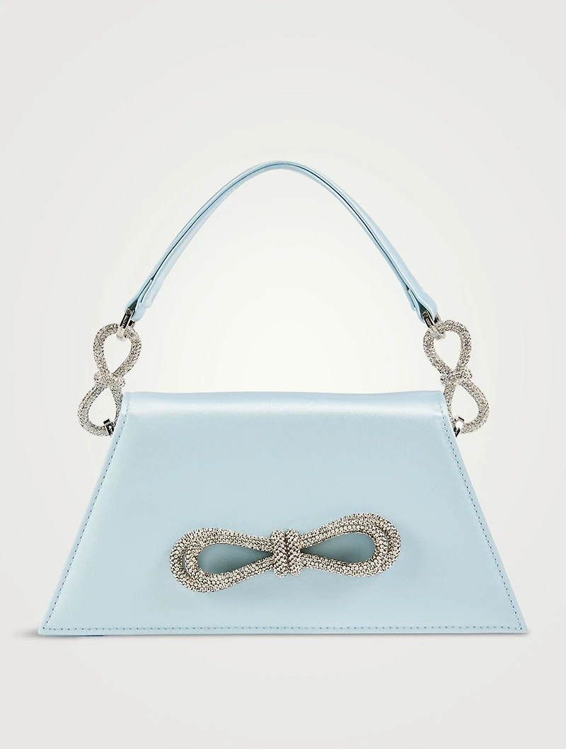 Medium Double Bow Satin Clutch