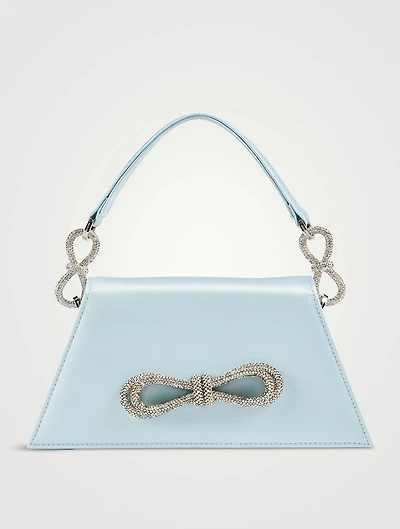 Medium Double Bow Satin Clutch