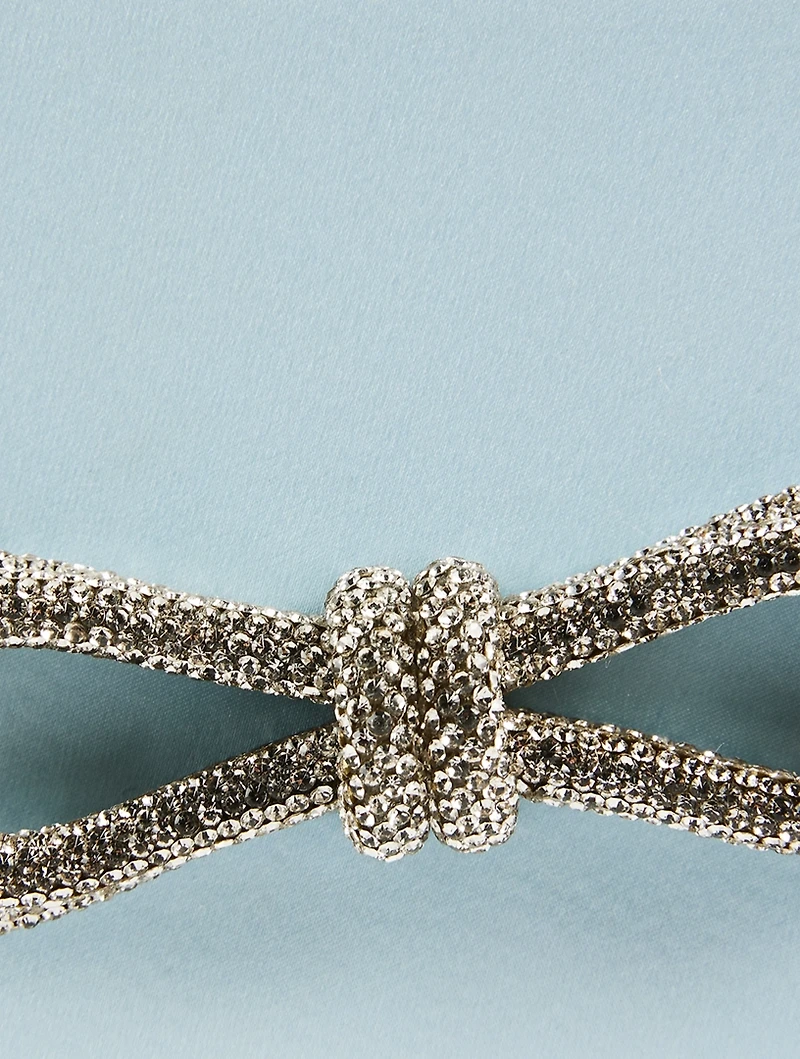 Medium Double Bow Satin Clutch