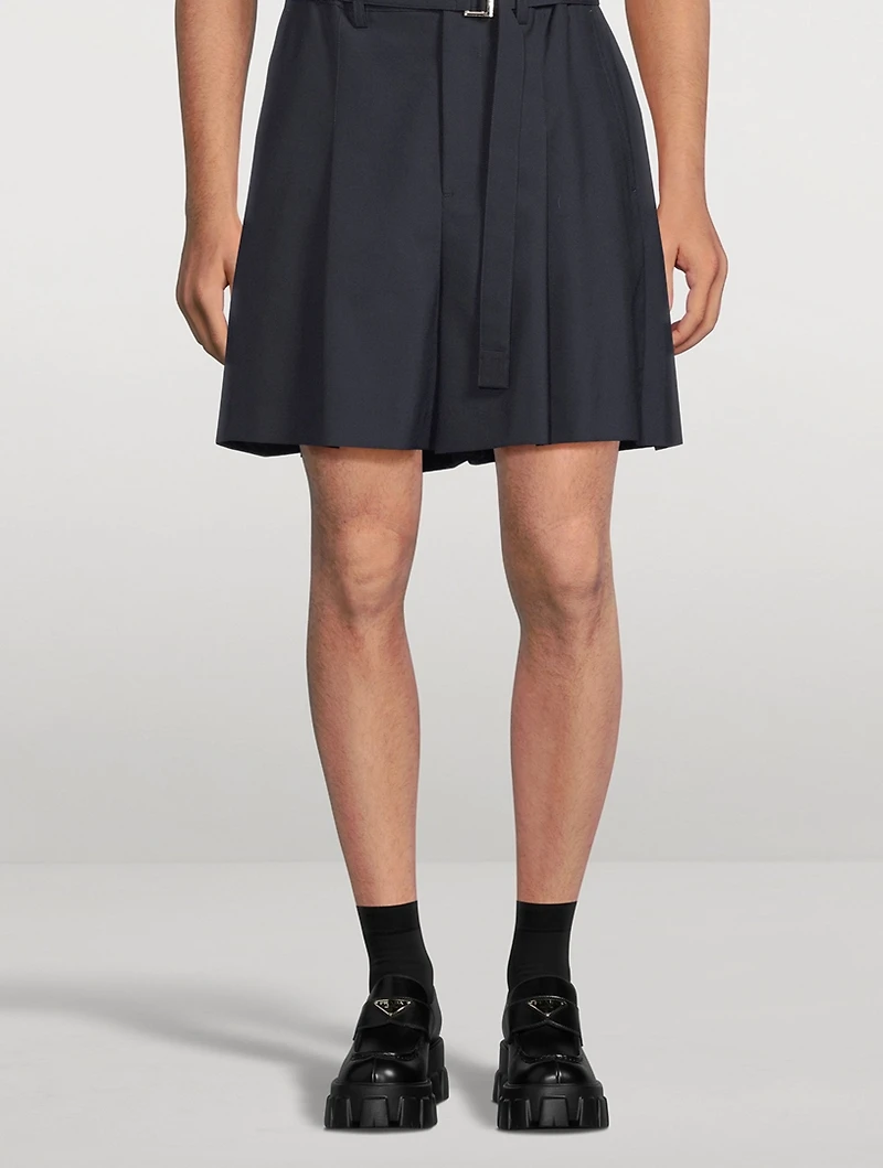 Wool-Blend Suiting Shorts