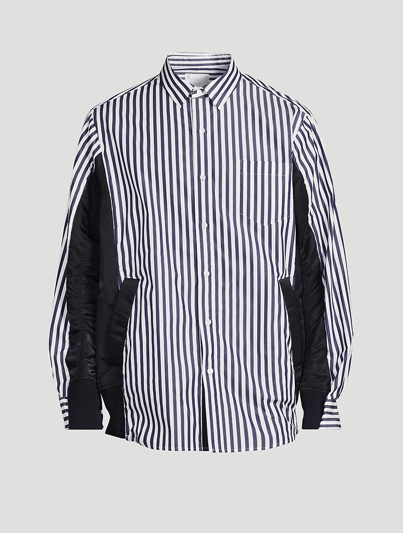 Cotton Poplin Shirt Striped Print