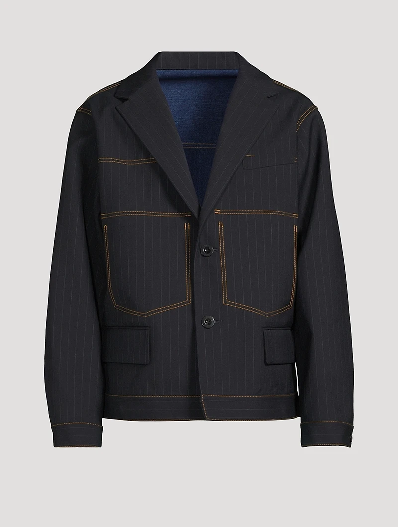 Bonding Jacket Chalk Stripe Print