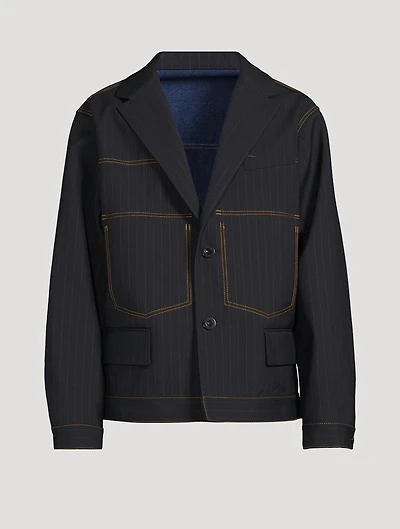 Bonding Jacket Chalk Stripe Print
