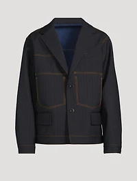 Bonding Jacket Chalk Stripe Print