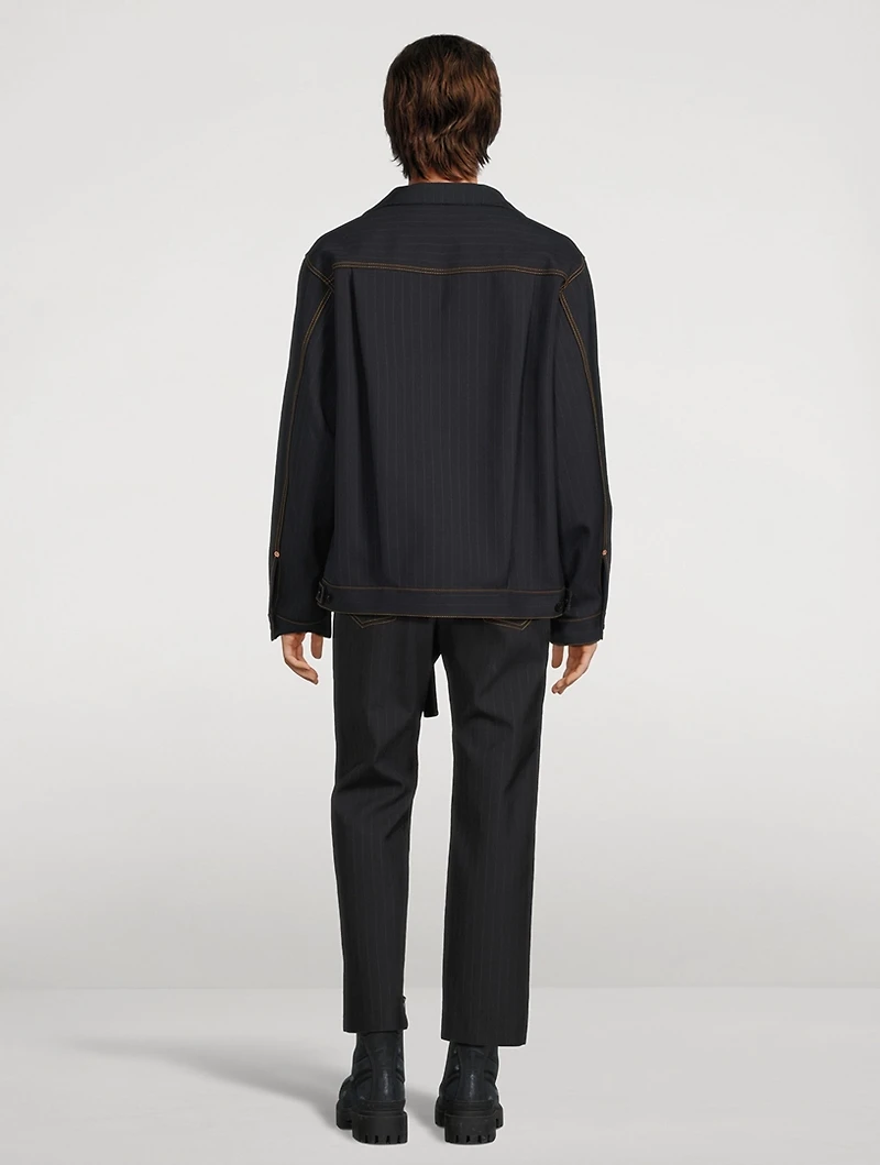 Bonding Jacket Chalk Stripe Print