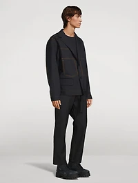 Bonding Jacket Chalk Stripe Print