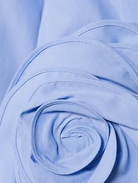 Compact Poplin Shirt With Rose Appliqué