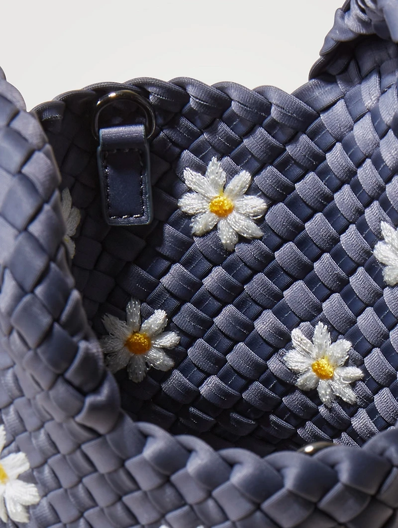 Petit St. Barths Daisy-Embroidered Neoprene Tote Bag