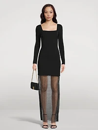 4G Embellished Lace And Jersey Maxi Dress