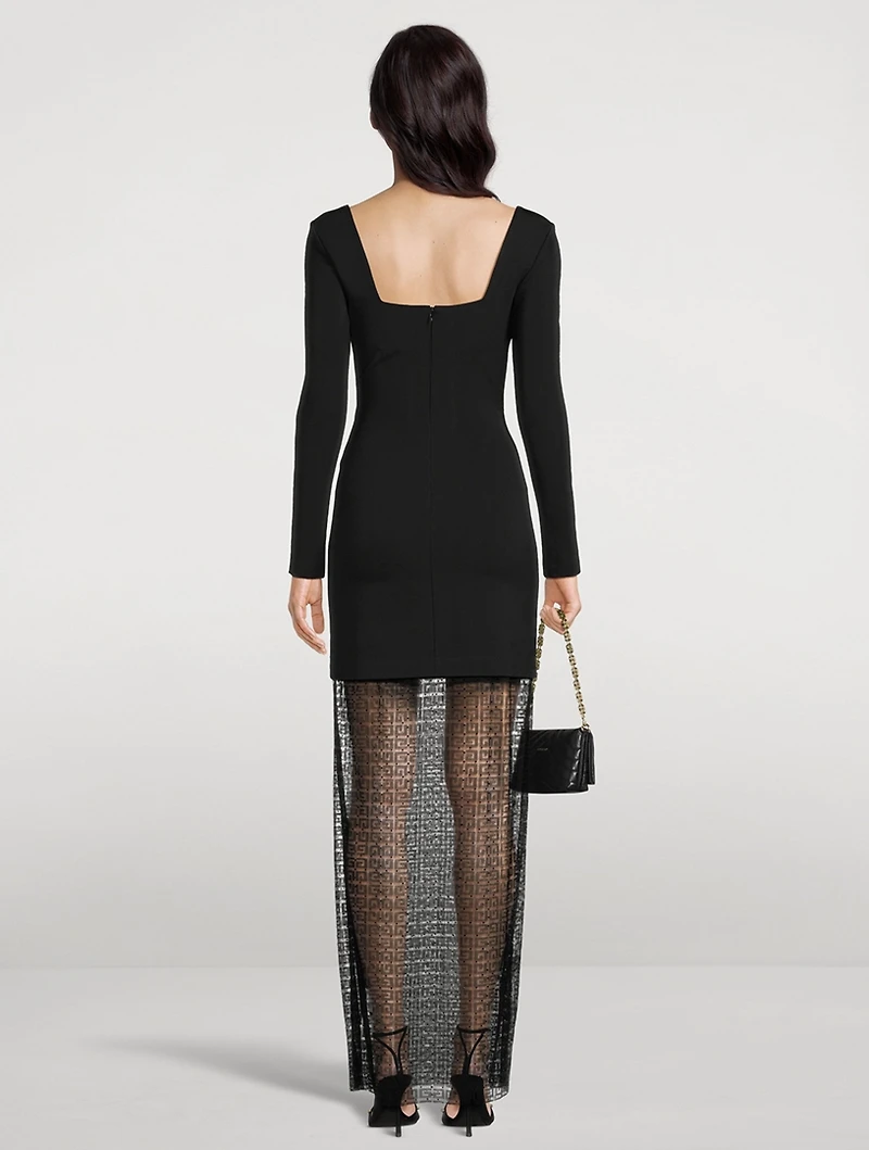 4G Embellished Lace And Jersey Maxi Dress