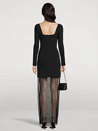 4G Embellished Lace And Jersey Maxi Dress