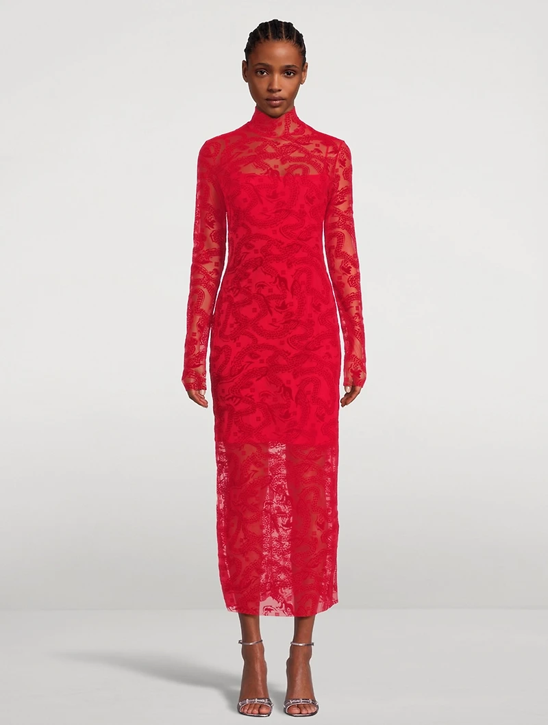 Tulle Dragon Jacquard Dress
