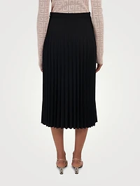 Wool-Blend Pleated Midi Skirt