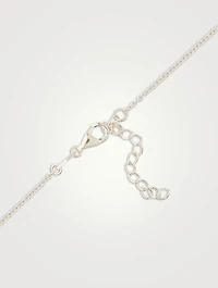 Sterling Silver Mini Cross Necklace With Black Enamel