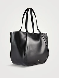 Large Greca Goddess Leather Tote Bag