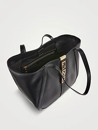 Large Greca Goddess Leather Tote Bag