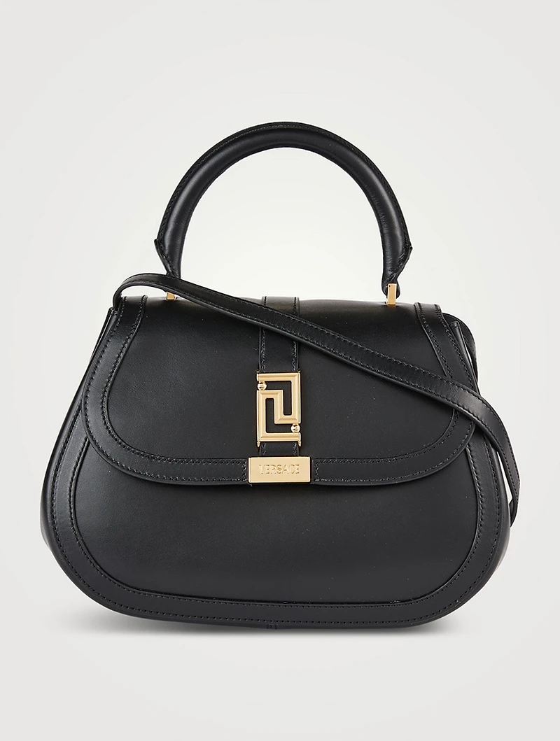 Medium Greca Goddess Leather Top Handle Bag