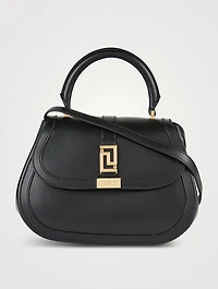 Medium Greca Goddess Leather Top Handle Bag