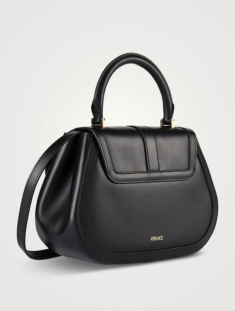 Medium Greca Goddess Leather Top Handle Bag