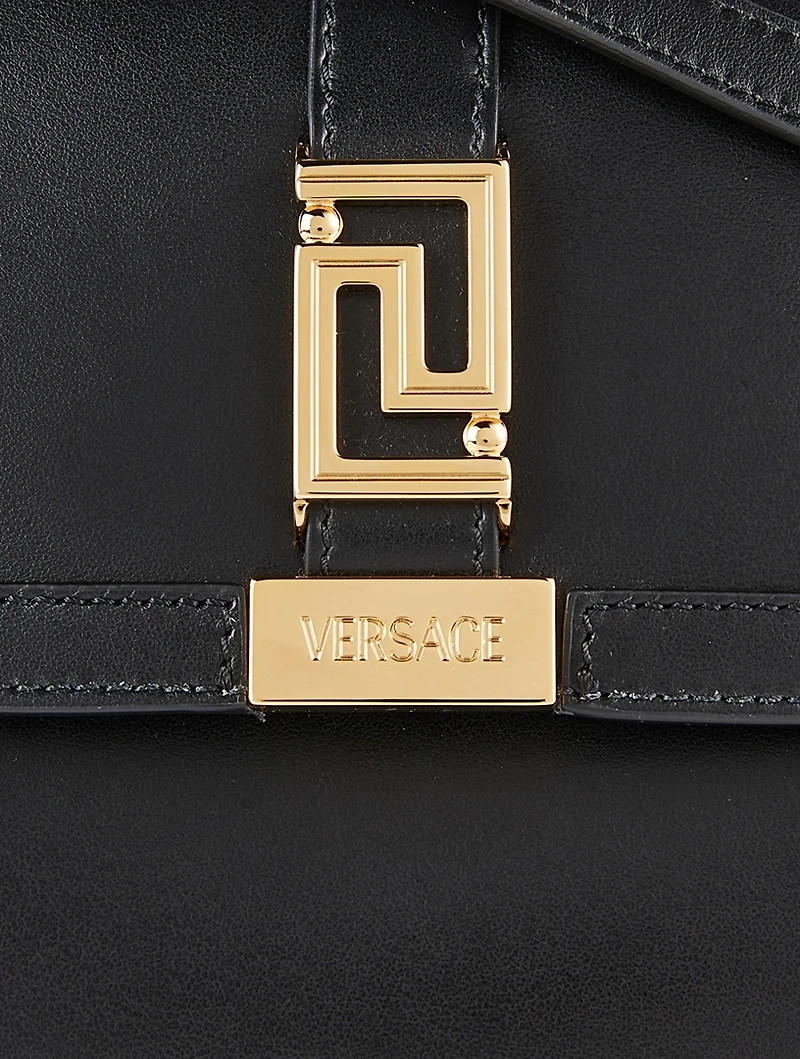 Medium Greca Goddess Leather Top Handle Bag