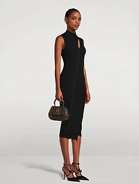 Mini Greca Goddess Croc-Embossed Leather Top Handle Bag