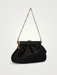 Small Crystal Medusa Satin Clutch