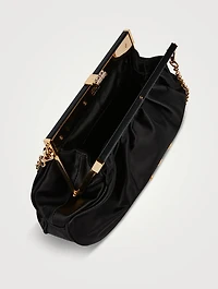 Small Crystal Medusa Satin Clutch