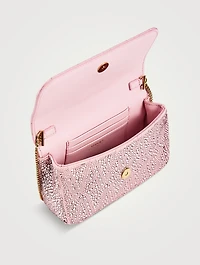 Mini Virtus Crystal-Embellished Satin Crossbody Bag