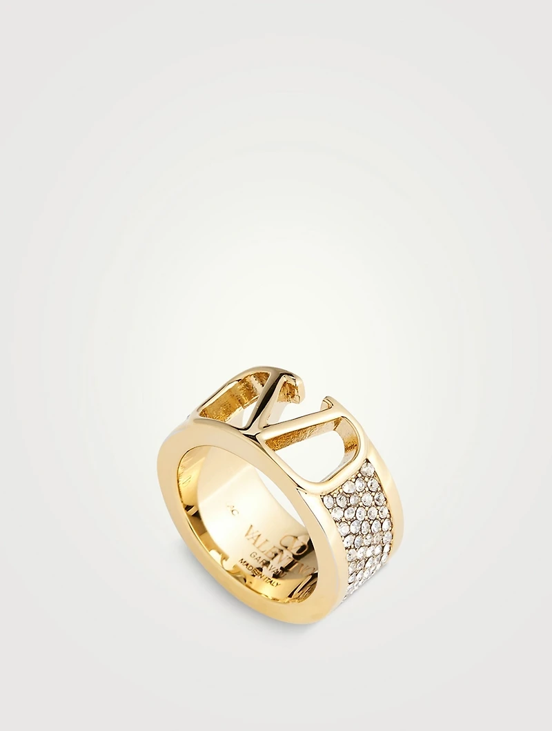 VLOGO Ring With Crystals