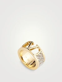 VLOGO Ring With Crystals