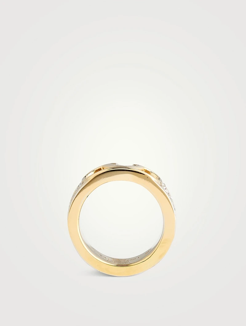 VLOGO Ring With Crystals