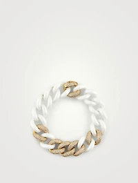 Jumbo 18K Gold And Ceramic Link Bracelet With Diamonds