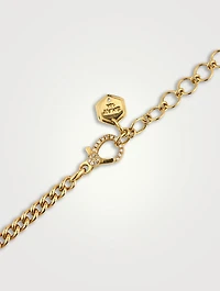 18K Gold Graduated Curb Chain Necklace With Diamonds