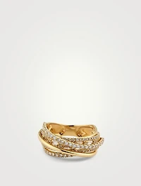 18K Gold Orbit Ring With Diamonds