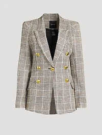 Not A Double-Breasted Pagoda Blazer Plaid Print