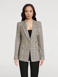 Not A Double-Breasted Pagoda Blazer Plaid Print