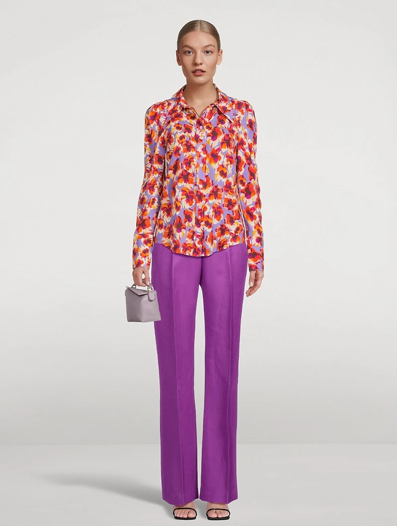 Box Pleat Shirt Floral Print