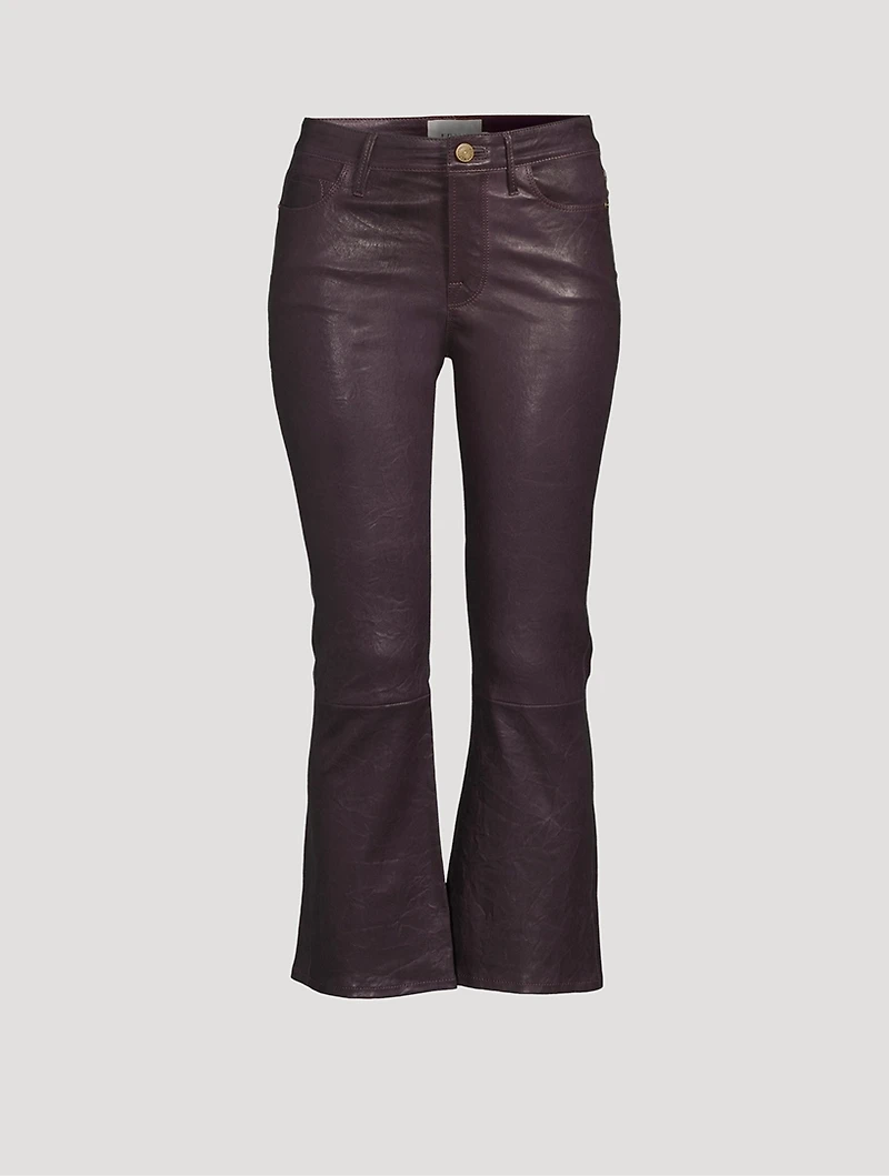 Le Crop Mini Leather Bootcut Trousers