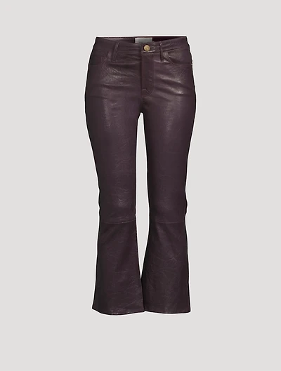Le Crop Mini Leather Bootcut Trousers